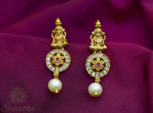 Devangana Set – Ruby Green AD Necklace with Pearl Drop