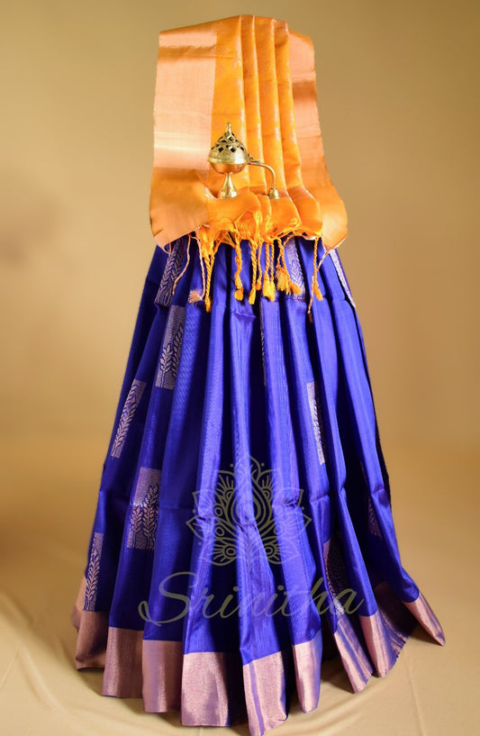 Sapphire Marigold – Pure Uppada Soft Silk Saree