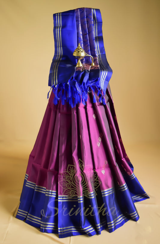 Indraneela – Soft Uppada in Plum and Royal Blue