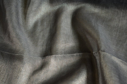 Shyaamalika – Grey Tissue Saree with Bandhani Weave & Thread Embroidery