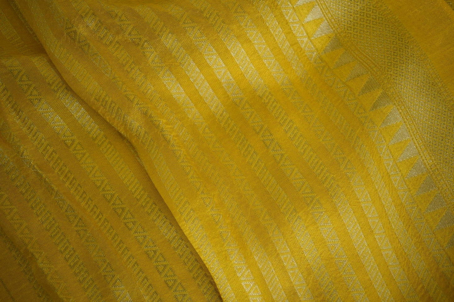 Haridra Leela – Yellow Handloom Saree with Meenakari Zari Weaving
