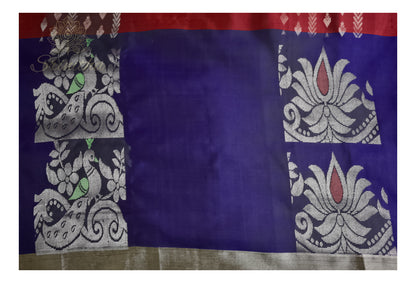 Ratnagarbha – Pure Uppada Anchu Latha in Maroon & Blue